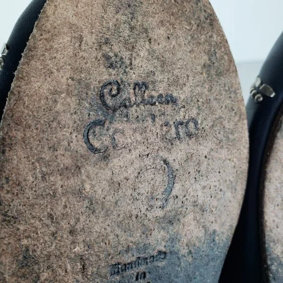 Calleen Cordero Sheira Slides Navy Blue Studded Backless Mule Shoes Size 10 - Picture 7 of 12